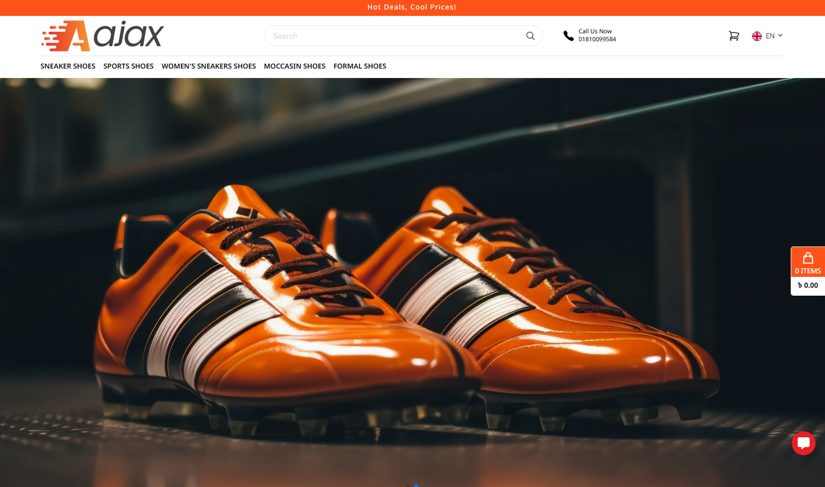 Ajax Shoes BD online store showing featured footwear collections